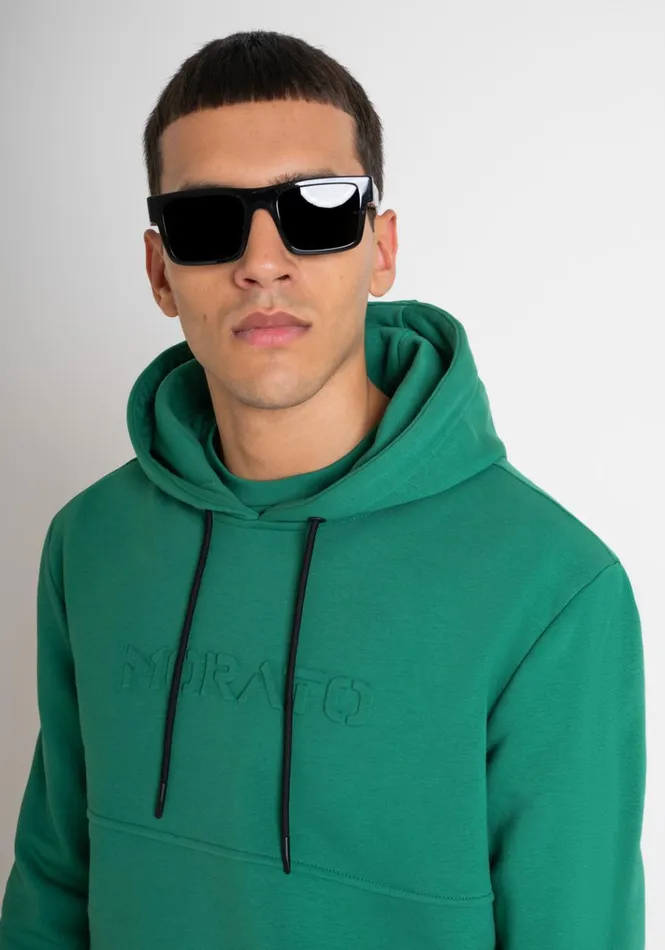 Sweatshirts Men Antony Morato Relaxed Fit Hoodie In Green Cotton Blend Sustainable Fabric Flag Green