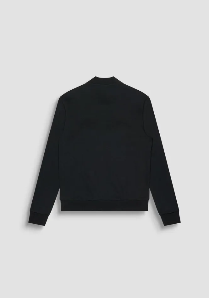 Sweatshirts Men Antony Morato Slim Fit Sweatshirt With Zip And Pockets In Black Cotton Blend With Logo Black