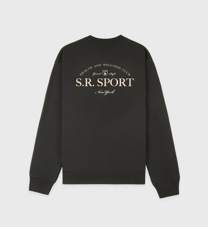 Sweatshirts Men Sporty and Rich Wimbledon Crewneck 8211 Faded BlackCream