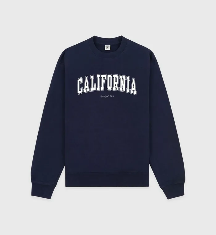 Sweatshirts Women Sporty and Rich California Crewneck 8211 NavyWhite
