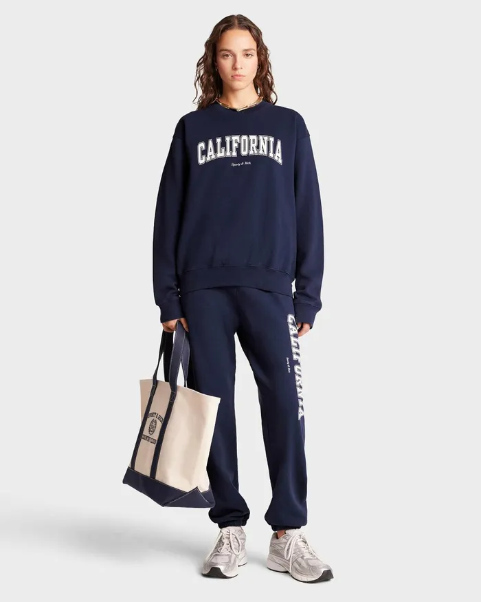Sweatshirts Women Sporty and Rich California Crewneck 8211 NavyWhite