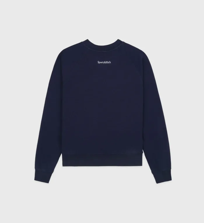 Sweatshirts Women Sporty and Rich Wellness Club Soft Crewneck 8211 NavyWhite