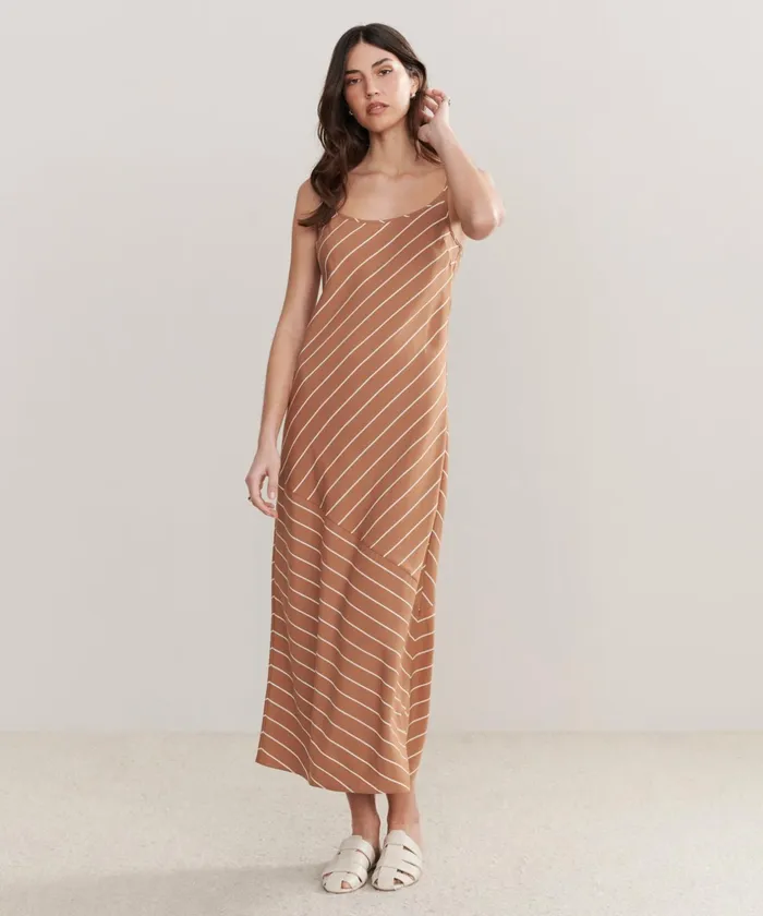 Swim and Beach Women Jenni Kayne Kendall Slip Dress Terracotta Stripe