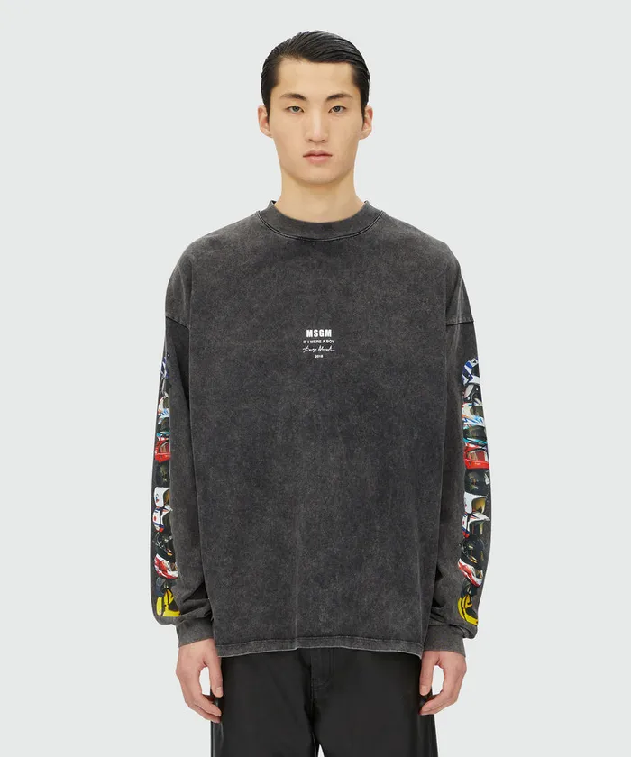 TShirt With 034If I Were A Boy034 Print Men MSGM Tshirts