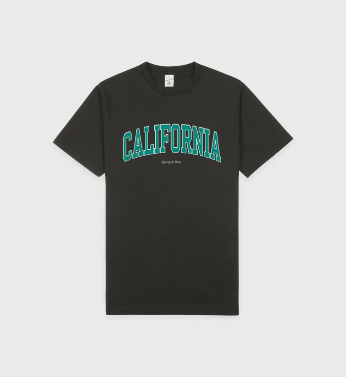 TShirts and Tops Women Sporty and Rich California TShirt 8211 Faded BlackSpring Green