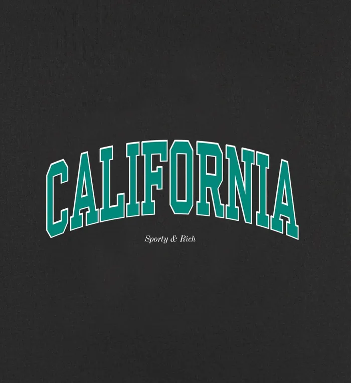 TShirts and Tops Women Sporty and Rich California TShirt 8211 Faded BlackSpring Green
