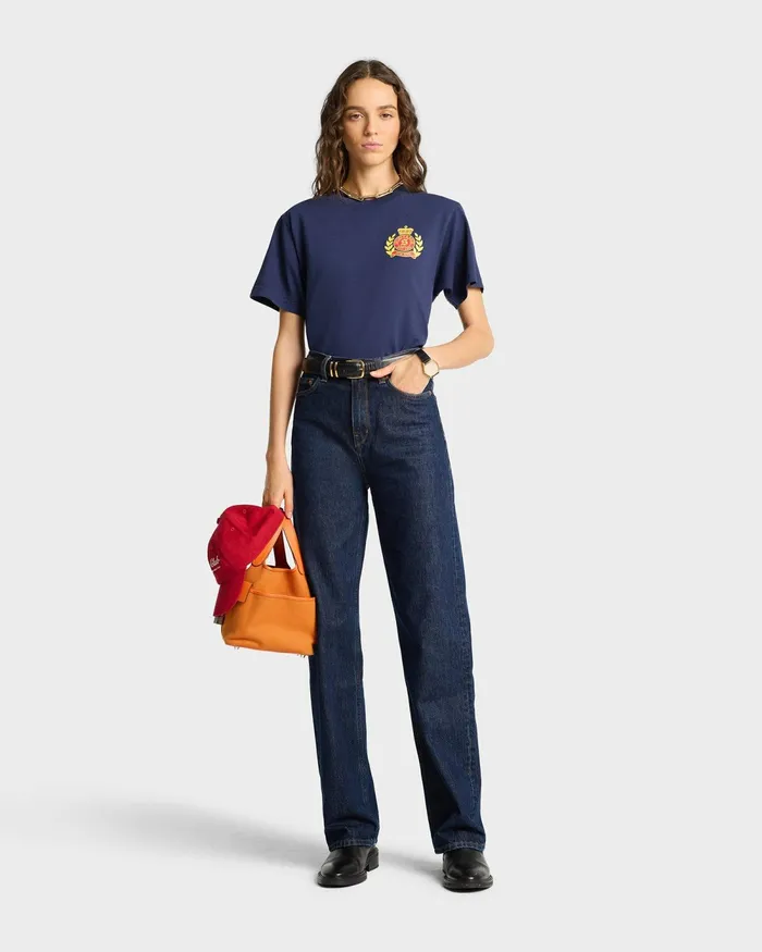 TShirts and Tops Women Sporty and Rich NY Crest TShirt 8211 NavyGold