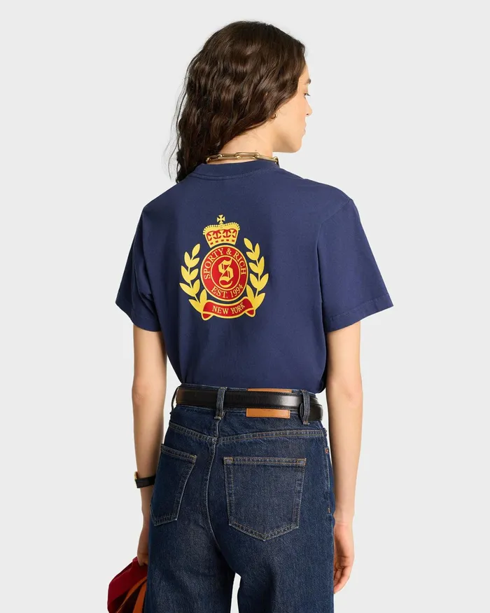 TShirts and Tops Women Sporty and Rich NY Crest TShirt 8211 NavyGold