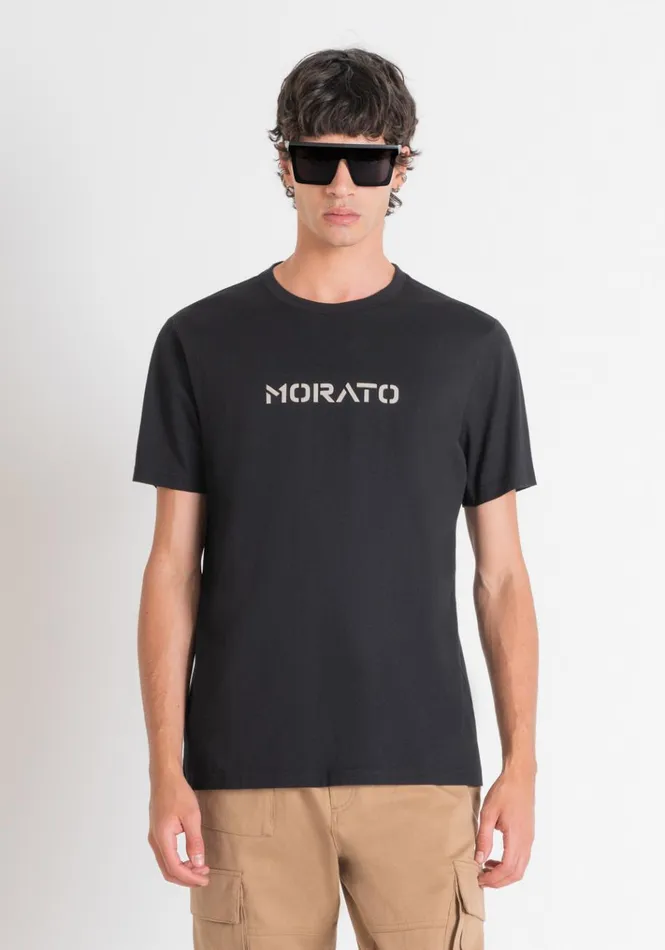 TShirts And Polo Men Antony Morato Regular Fit TShirt In Black Cotton Jersey With Logo Black