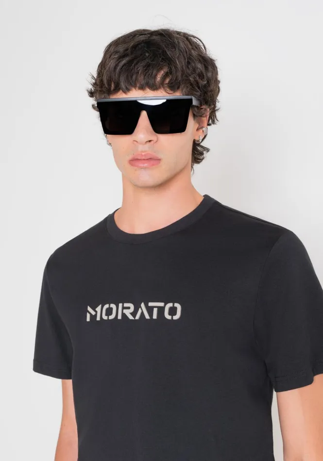 TShirts And Polo Men Antony Morato Regular Fit TShirt In Black Cotton Jersey With Logo Black