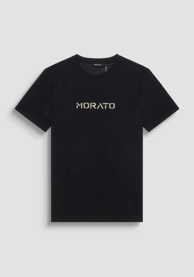 TShirts And Polo Men Antony Morato Regular Fit TShirt In Black Cotton Jersey With Logo Black