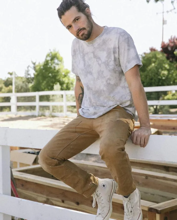 Tshirts Men039s The Great The Men039s Boxy Crew Bleached Out Heather Grey
