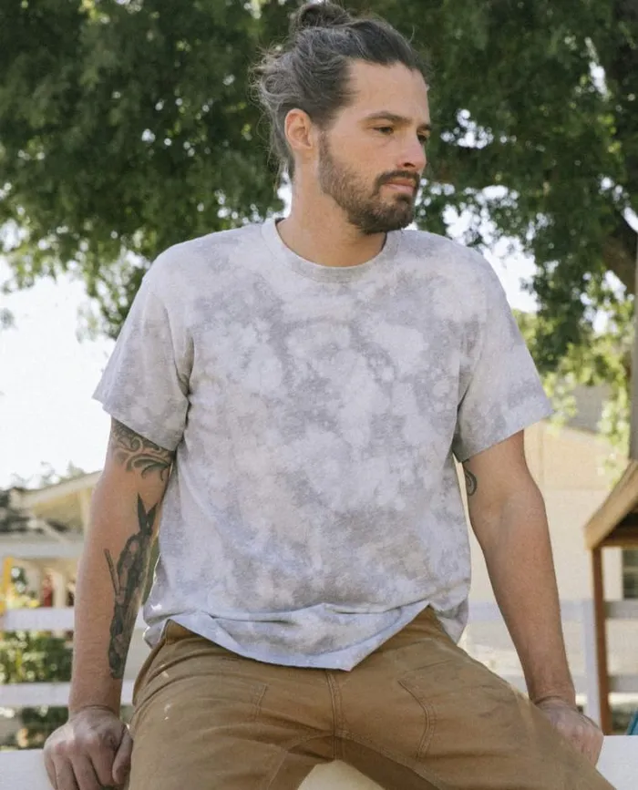 Tshirts Men039s The Great The Men039s Boxy Crew Bleached Out Heather Grey
