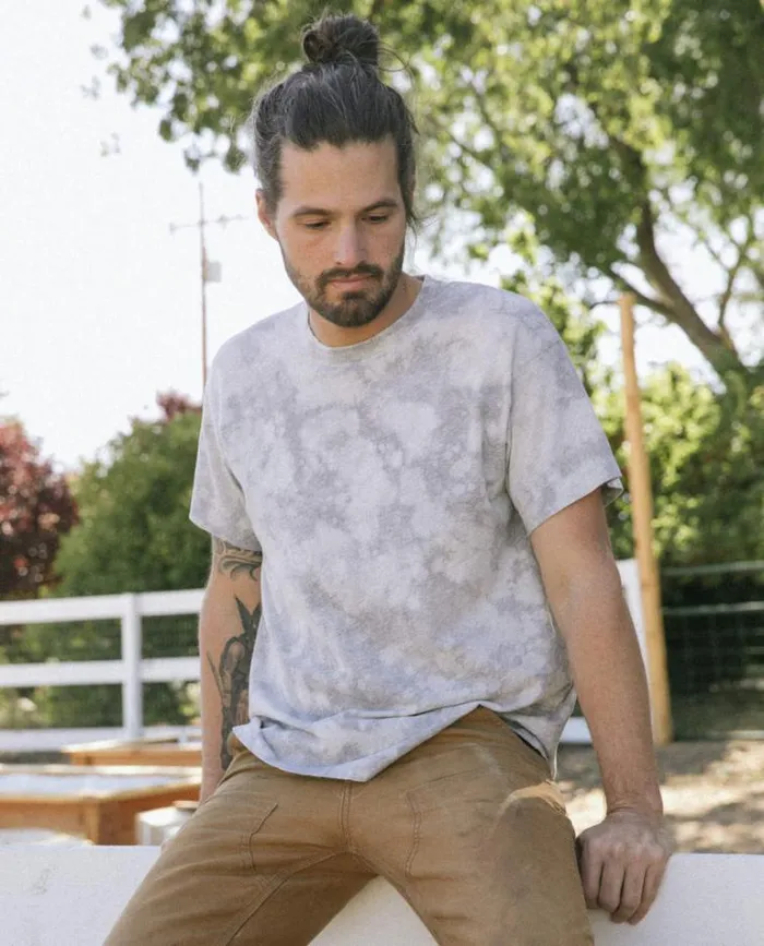 Tshirts Men039s The Great The Men039s Boxy Crew Bleached Out Heather Grey