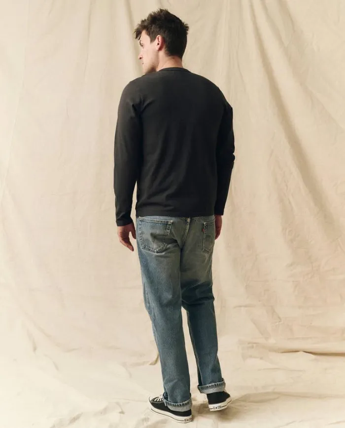 Tshirts Men039s The Great The Men039s Pure Knits Long Sleeve Slim Crew Almost Black