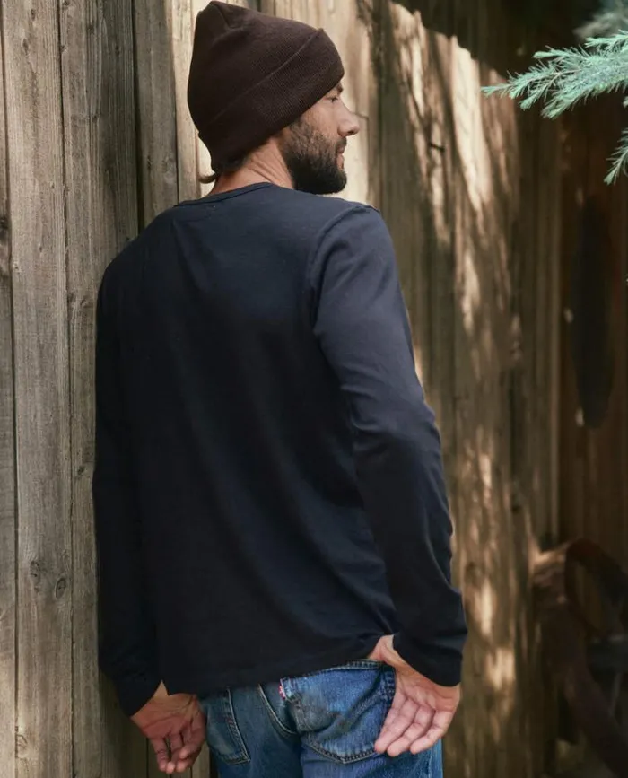 Tshirts Men039s The Great The Men039s Slim Henley Almost Black