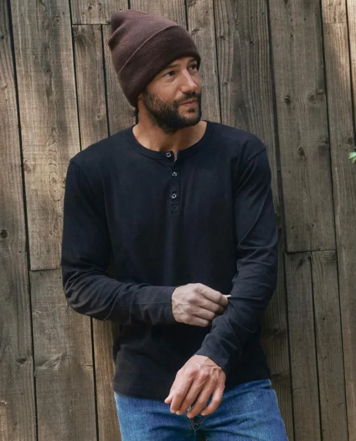 Tshirts Men039s The Great The Men039s Slim Henley Almost Black