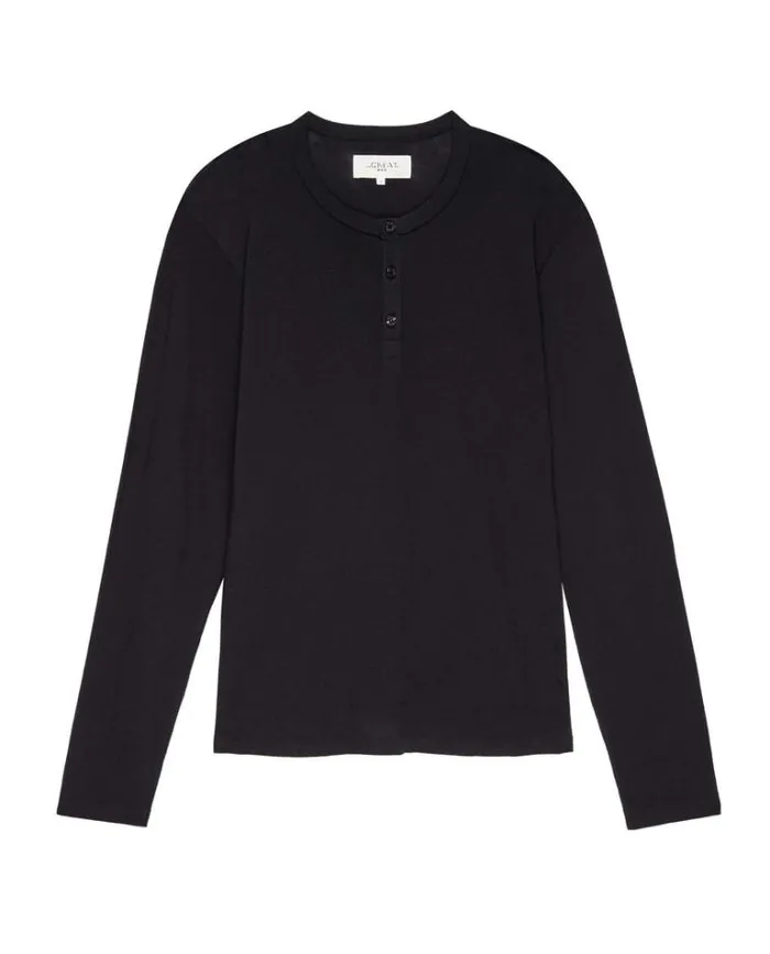 Tshirts Men039s The Great The Men039s Slim Henley Almost Black