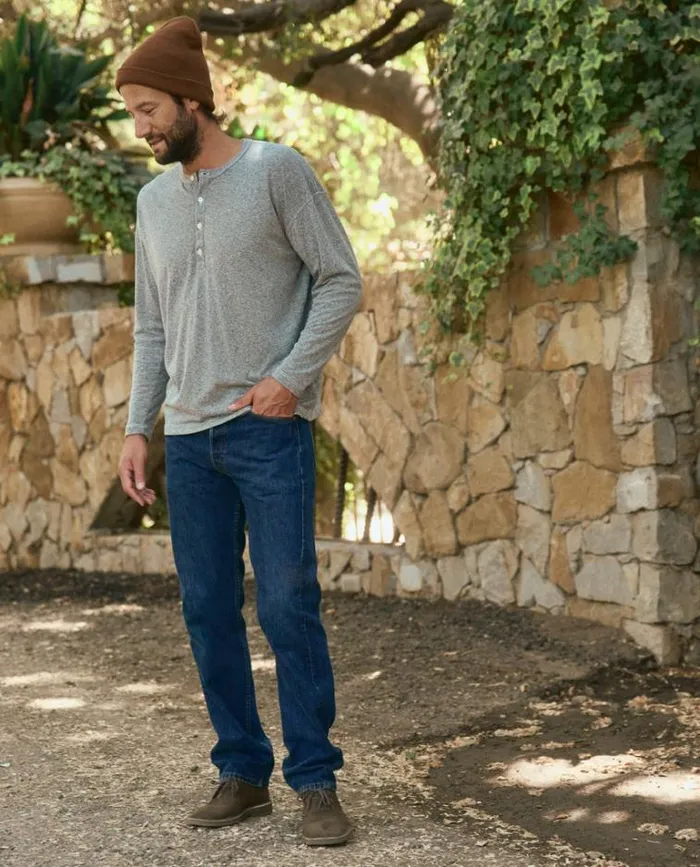 Tshirts Men039s The Great The Men039s Slouch Henley Heather Grey
