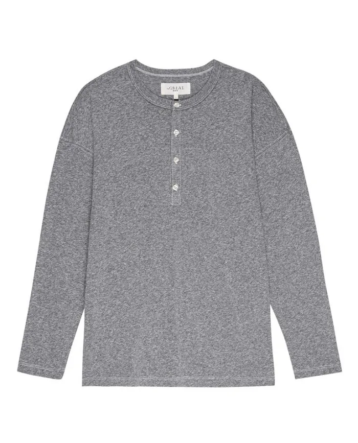 Tshirts Men039s The Great The Men039s Slouch Henley Heather Grey