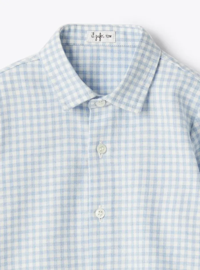 Tshirts Shirts And Bodies Baby 036 Il Gufo Flannel Shirt With Check Pattern