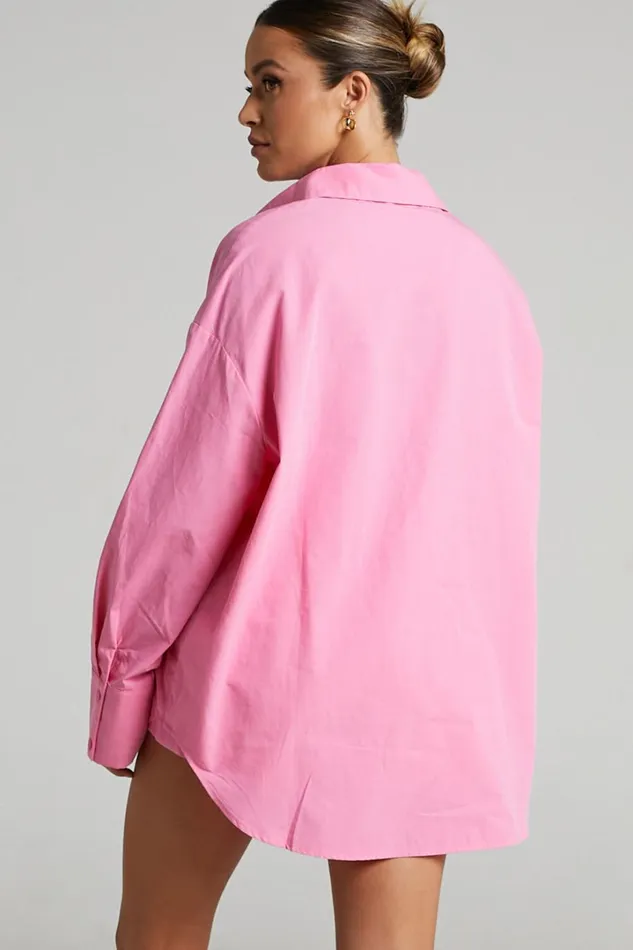 Terah Shirt 8211 Button Up Shirt In Pink Women Showpo Curve Clothes