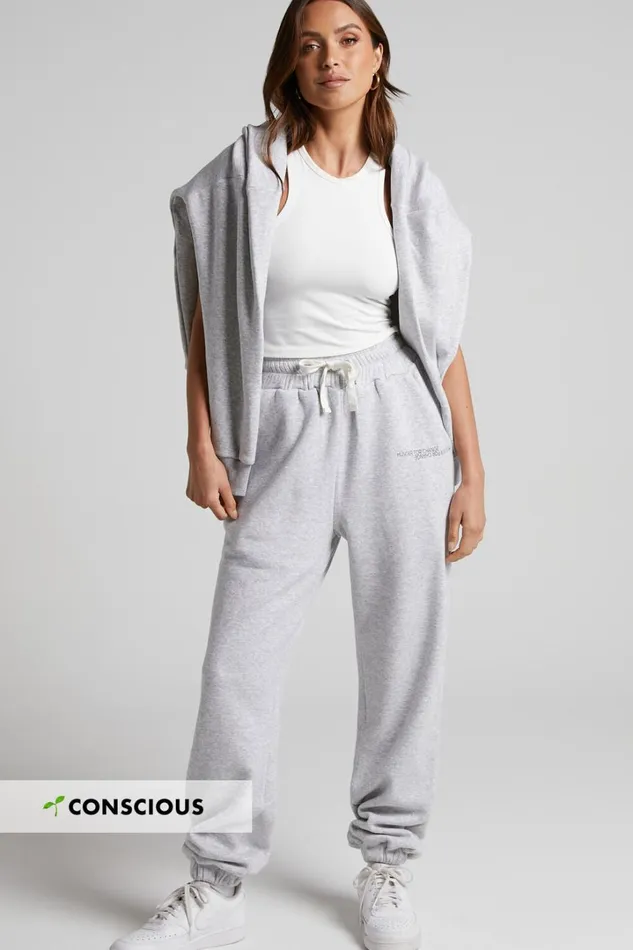 The Hunger Project X Showpo Mid Waisted Sweatpants In Grey Women Showpo Activewear