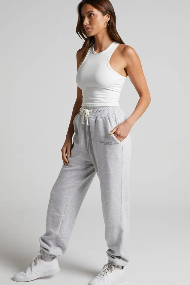 The Hunger Project X Showpo Mid Waisted Sweatpants In Grey Women Showpo Activewear