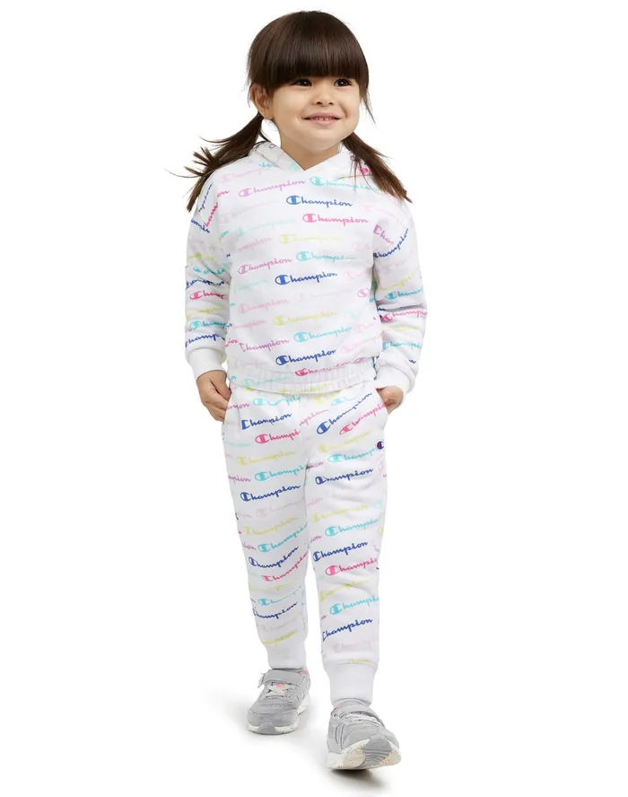Toddler Girls039 Fleece Hoodie and Joggers Set 13034 Bright White Kids Champion Pants and Leggings