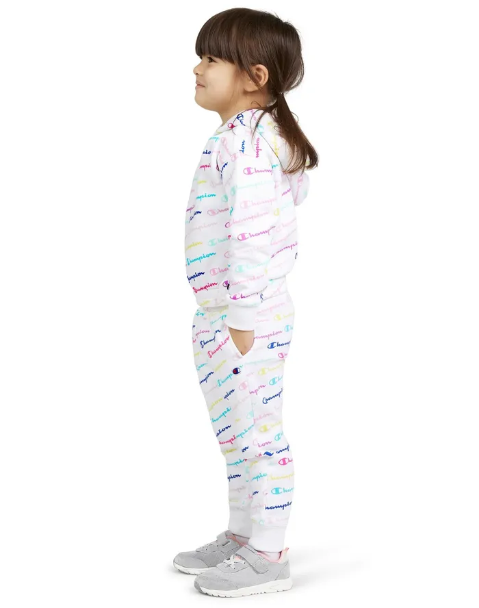 Toddler Girls039 Fleece Hoodie and Joggers Set 13034 Bright White Kids Champion Pants and Leggings