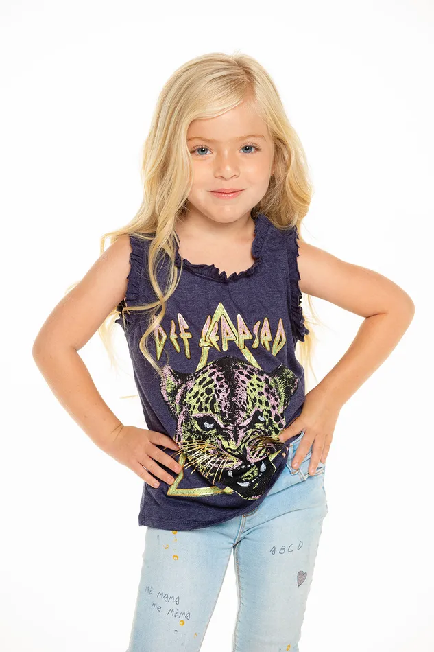 Tops Chaser Brand Girls Def Leppard 1983 Tank