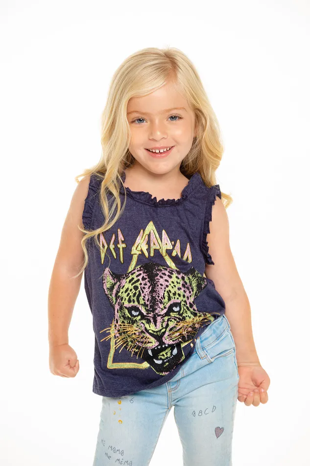 Tops Chaser Brand Girls Def Leppard 1983 Tank
