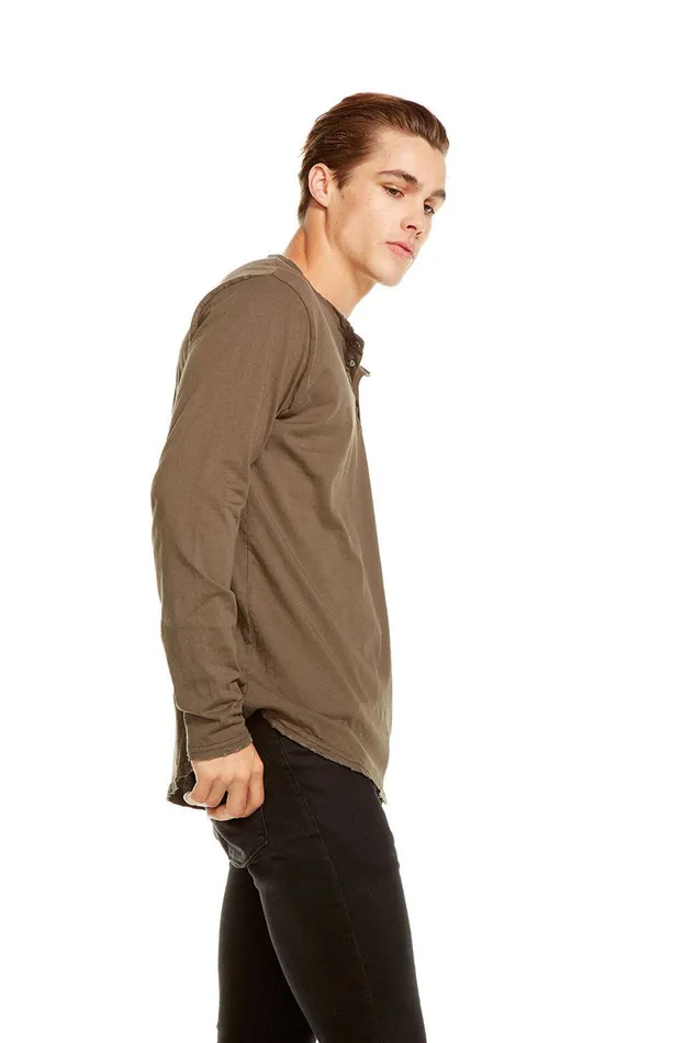 Tops COTTON JERSEY LS HENLEY Chaser Brand Mens
