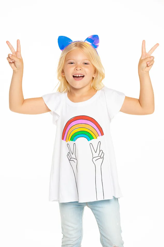 Tops Rainbow Peace Tee Chaser Brand Girls