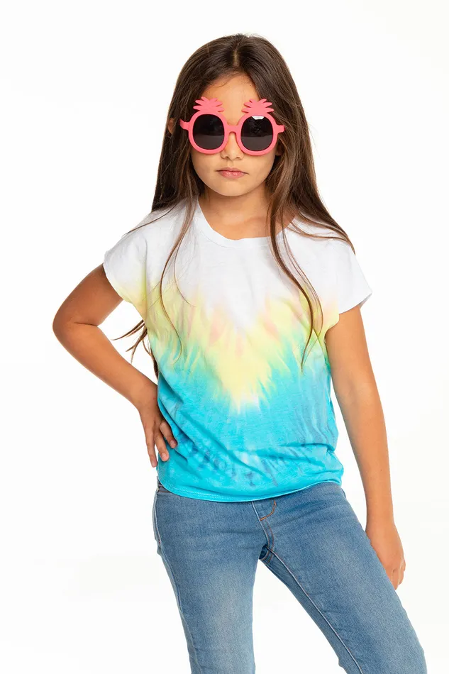 Tops Recycled Vintage Jersey Cap Sleeve Vent Back Tee Chaser Brand Girls