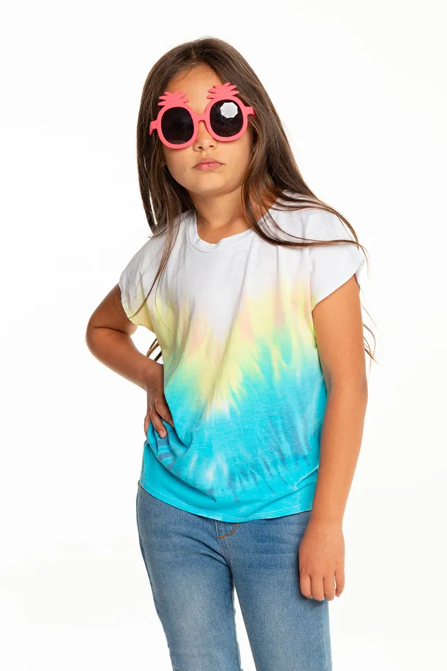 Tops Recycled Vintage Jersey Cap Sleeve Vent Back Tee Chaser Brand Girls