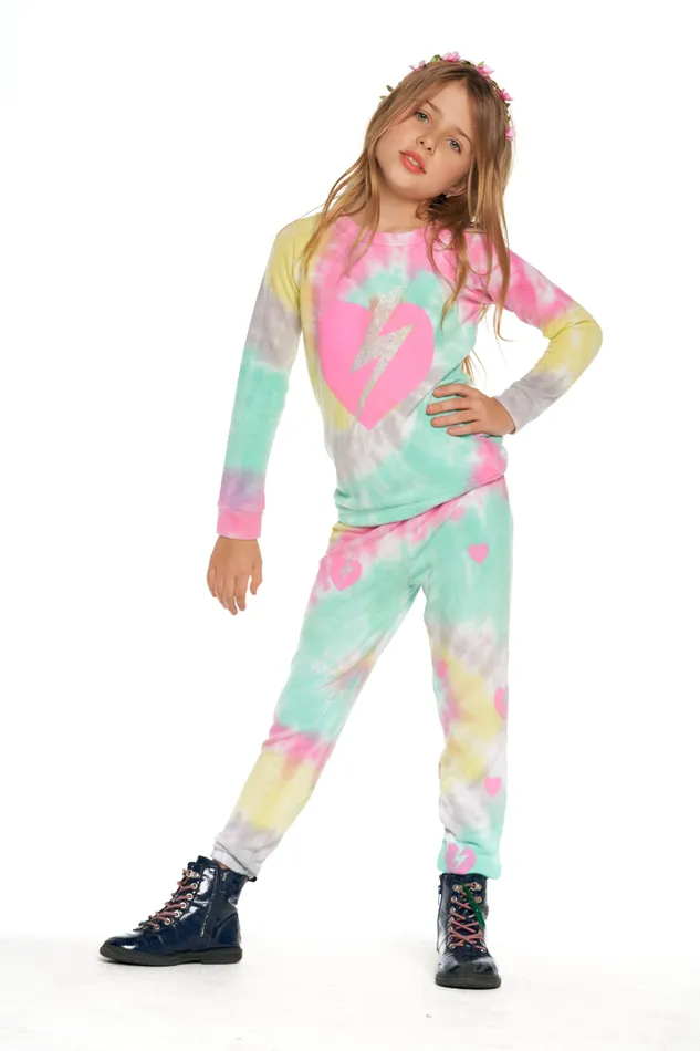 Tops Tie Dye Bolt Heart 8211 Chaser Brand Girls