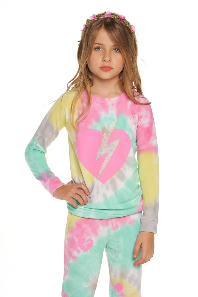 Tops Tie Dye Bolt Heart 8211 Chaser Brand Girls