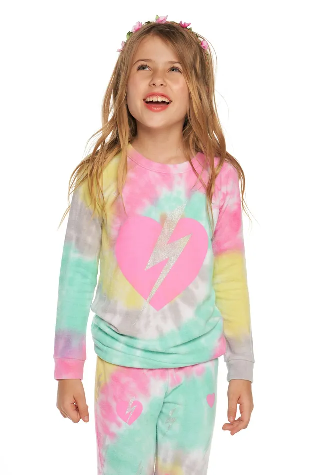 Tops Tie Dye Bolt Heart 8211 Chaser Brand Girls