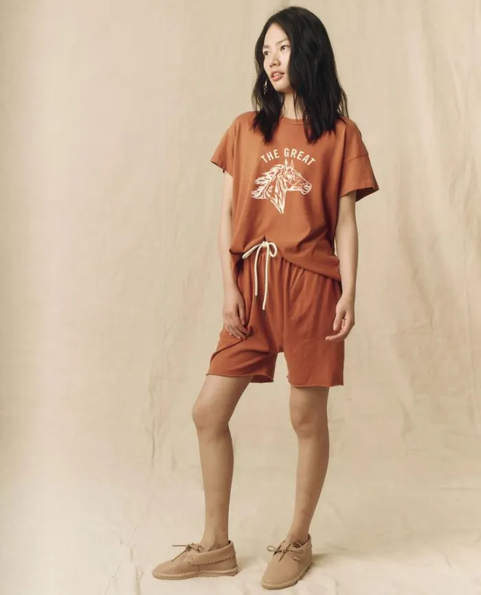 Tops Women039s The Great The Boxy Crew Canyon With Cream Bronco Graphic