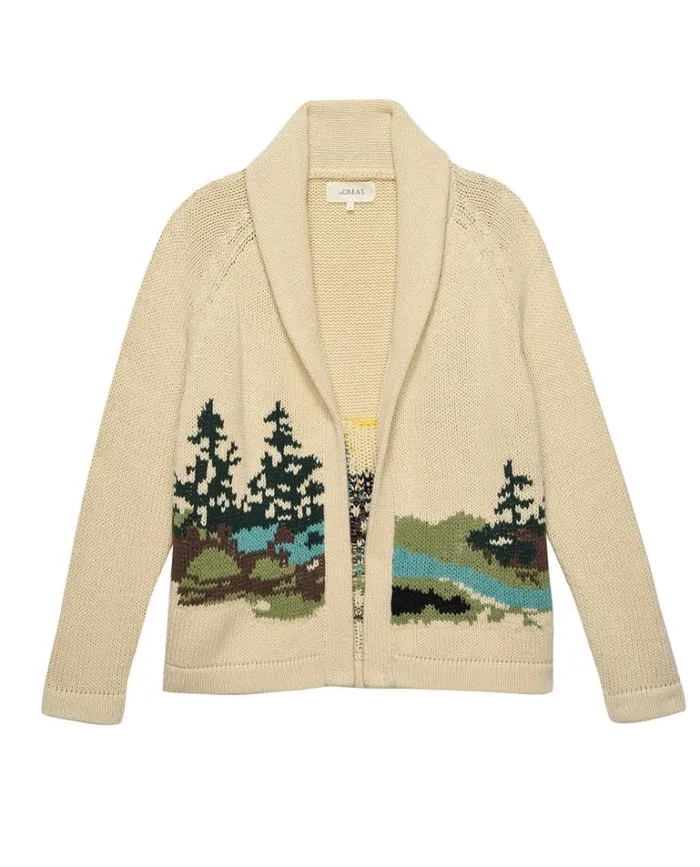 Tops Women039s The Great The Camp Lodge Cardigan Cream