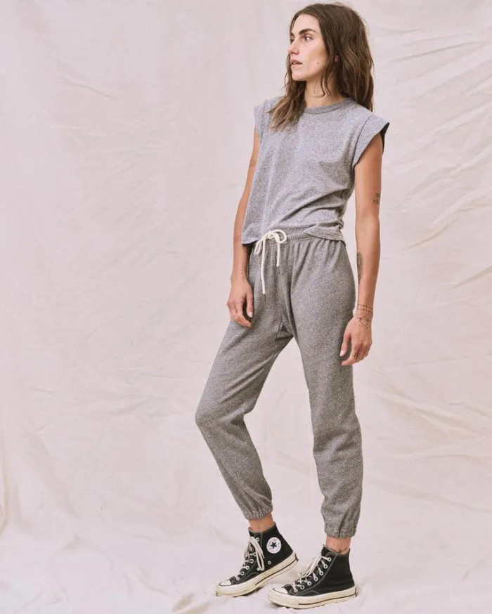 Tops Women039s The Great The Peak Shoulder Tee Heather Grey
