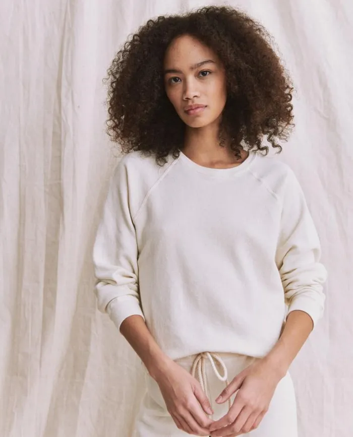 Tops Women039s The Great The Shrunken Sweatshirt Washed White