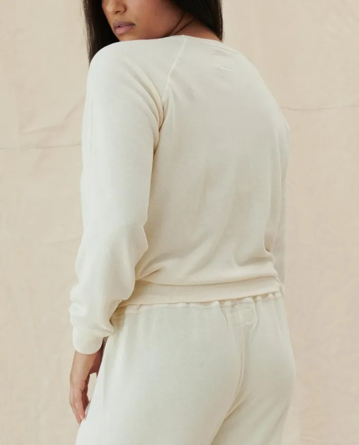 Tops Women039s The Great The Shrunken Sweatshirt Washed White