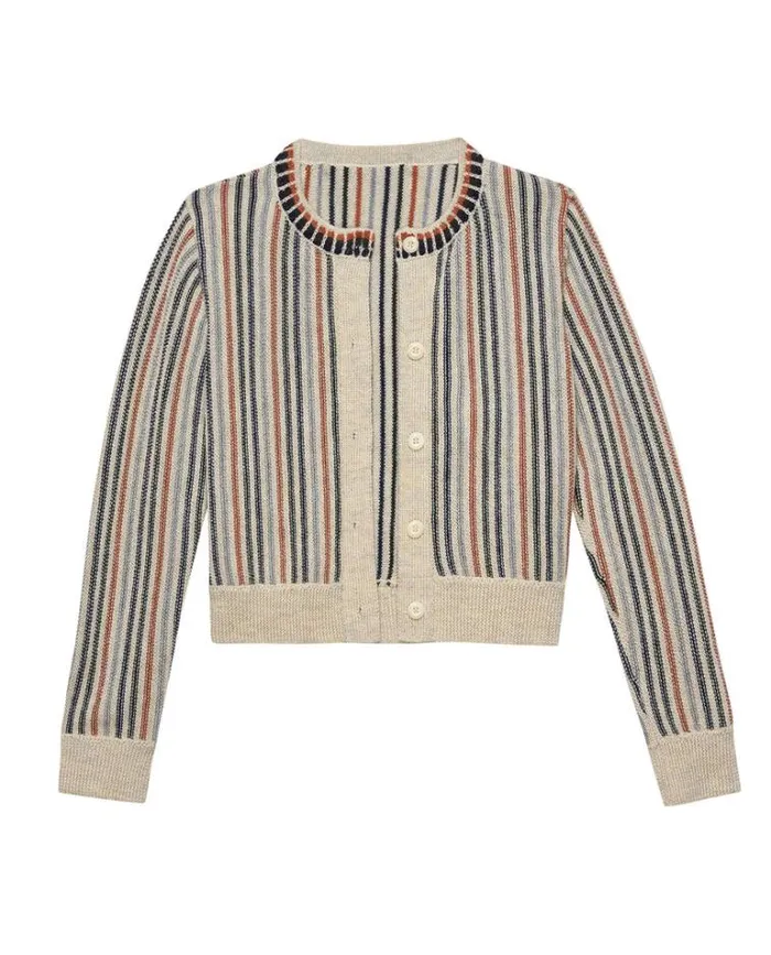 Tops Women039s The Great The Tiny Cardigan Cream Ticking Stripe