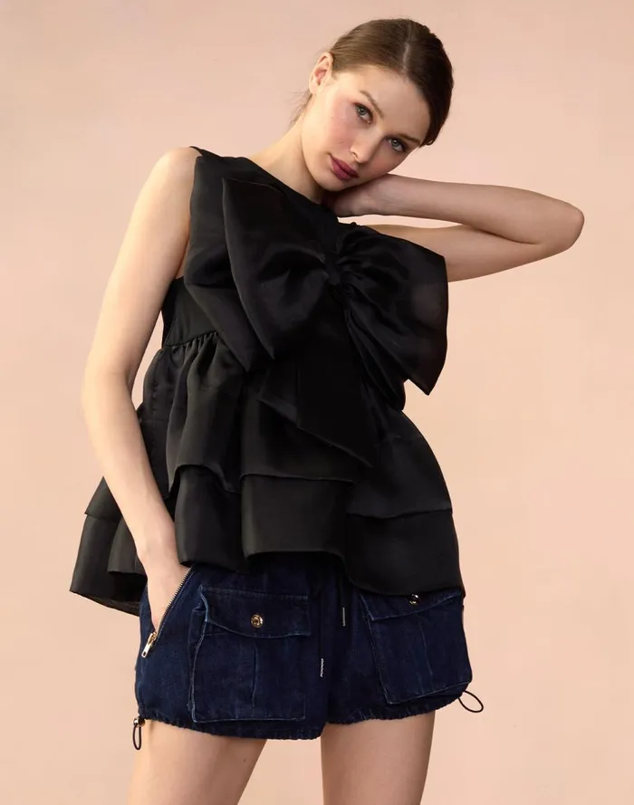 Tops Women Cynthia Rowley Blair Bow Top