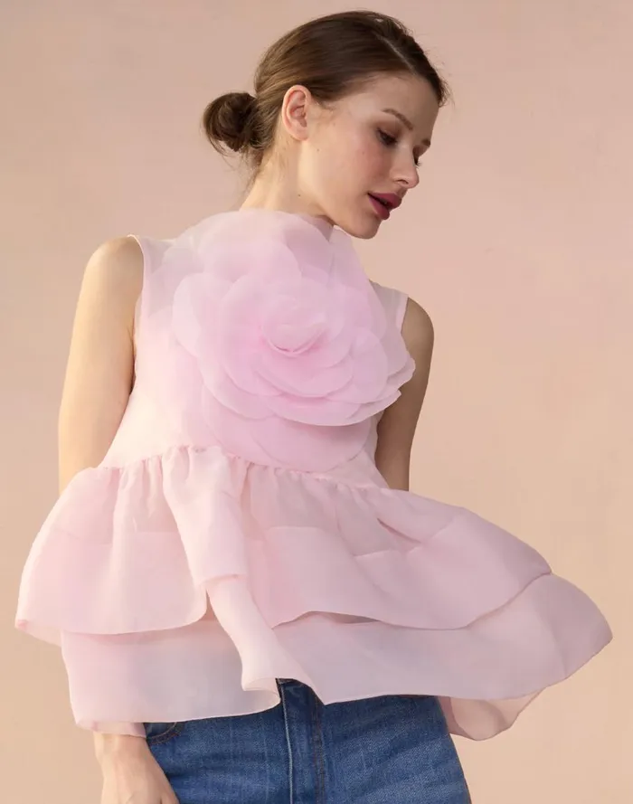 Tops Women Cynthia Rowley Chloe Organza Flower Top