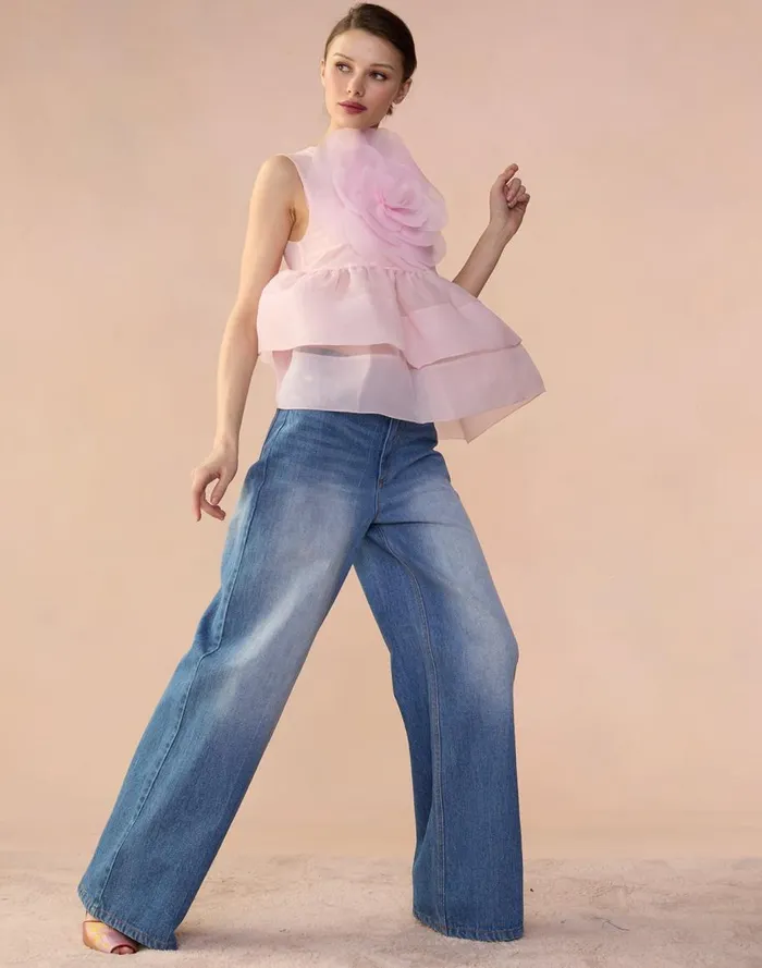 Tops Women Cynthia Rowley Chloe Organza Flower Top