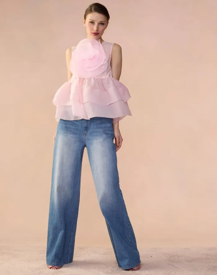 Tops Women Cynthia Rowley Chloe Organza Flower Top