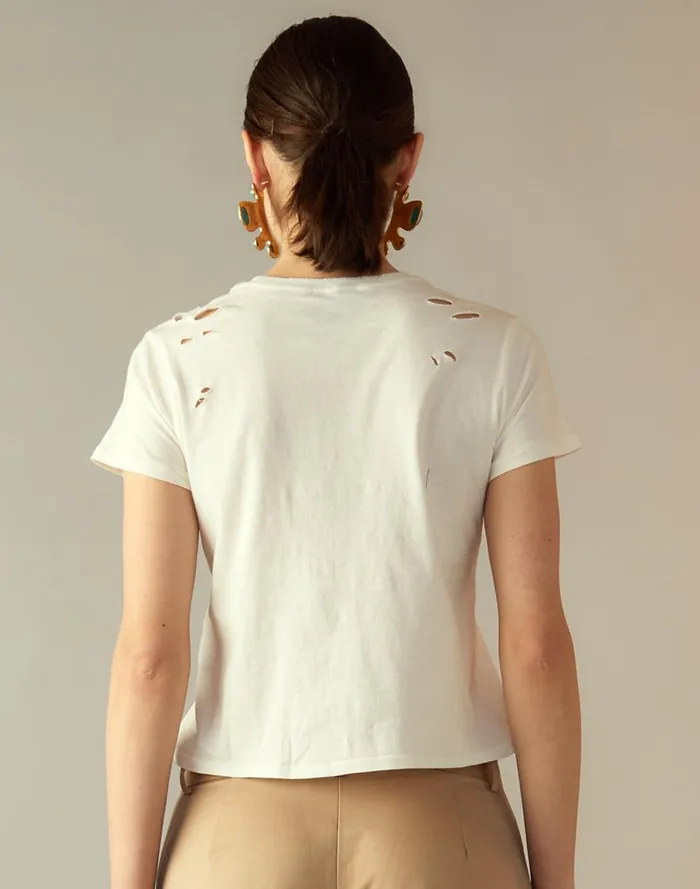Tops Women Cynthia Rowley Distressed Tee
